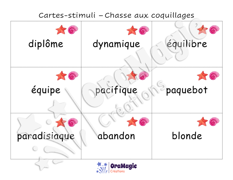 Confusions B-D-P-Q - Niveau 5 - Chasse aux coquillages
