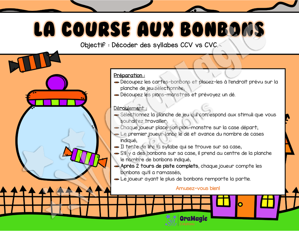La course aux bonbons - Décoder des syllabes CCV vs CVC avec r et l - Langage écrit, 1re année.pdf