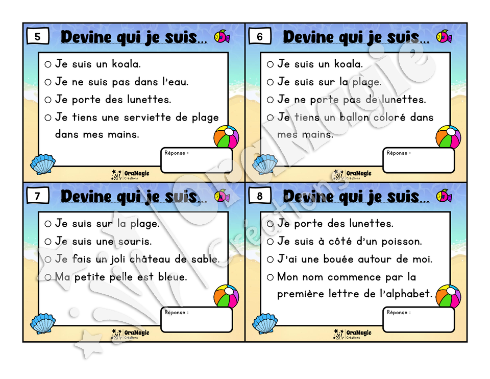 Une sortie à la plage - Compréhension de lecture - 1re année