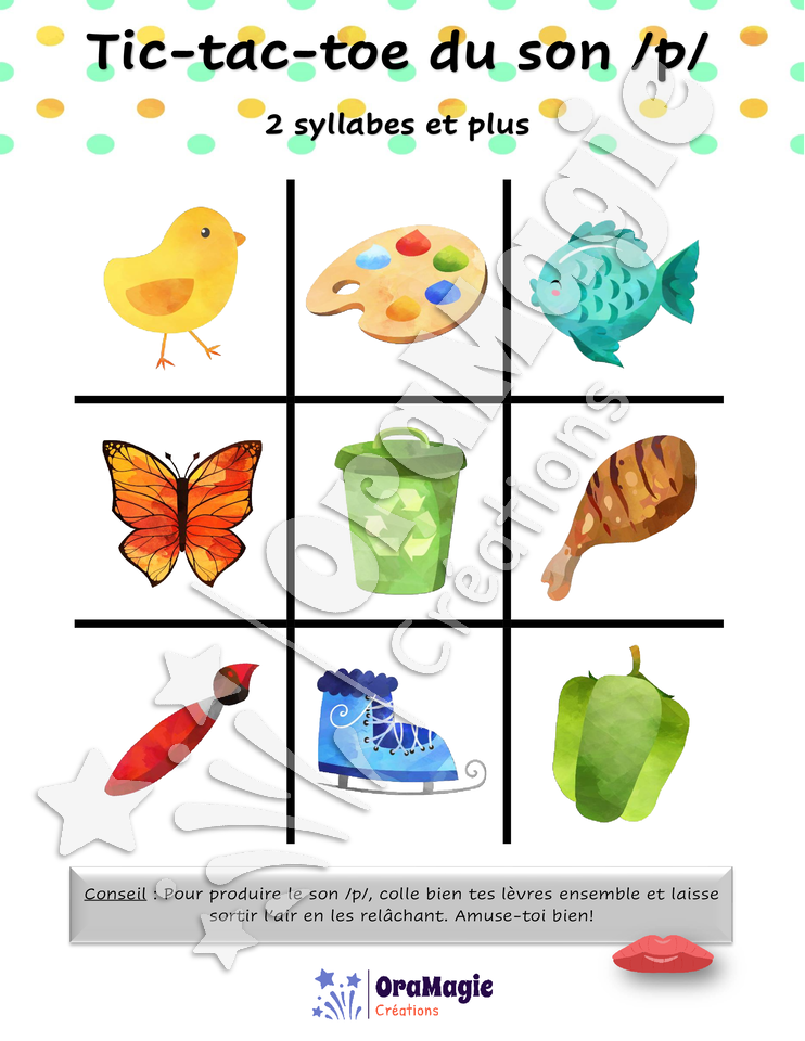 Tic-tac-toe du son -p- position initiale