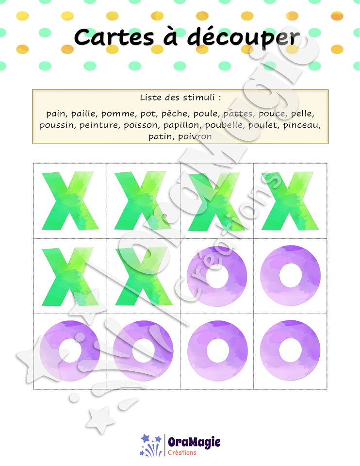 Tic-tac-toe du son -p- position initiale