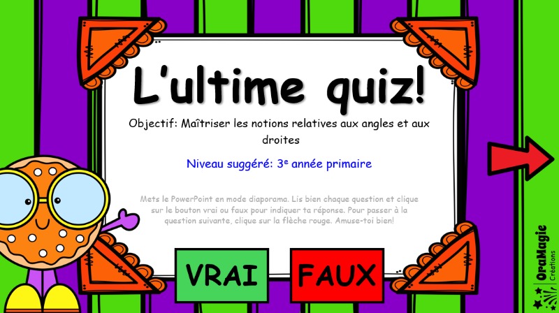 L'ultime quiz - Les droites et les angles
