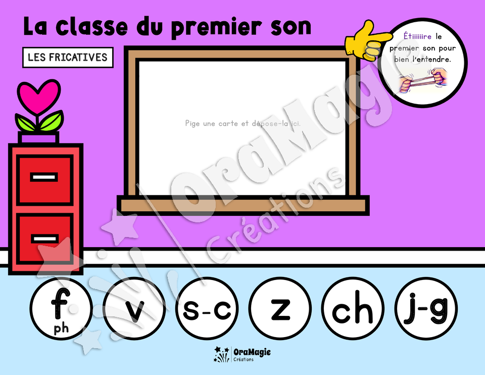 La classe du premier son - Identification du phonème initial - Fricatives et occlusives