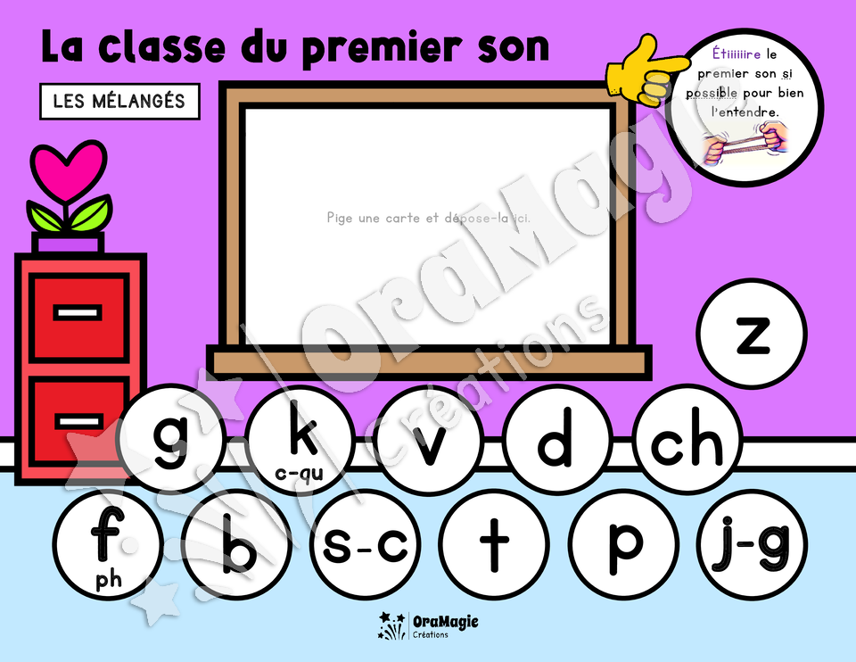 La classe du premier son - Identification du phonème initial - Fricatives et occlusives