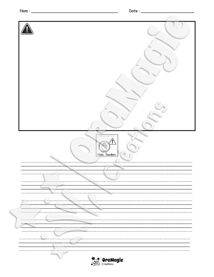 Feuille d'écriture mini récit