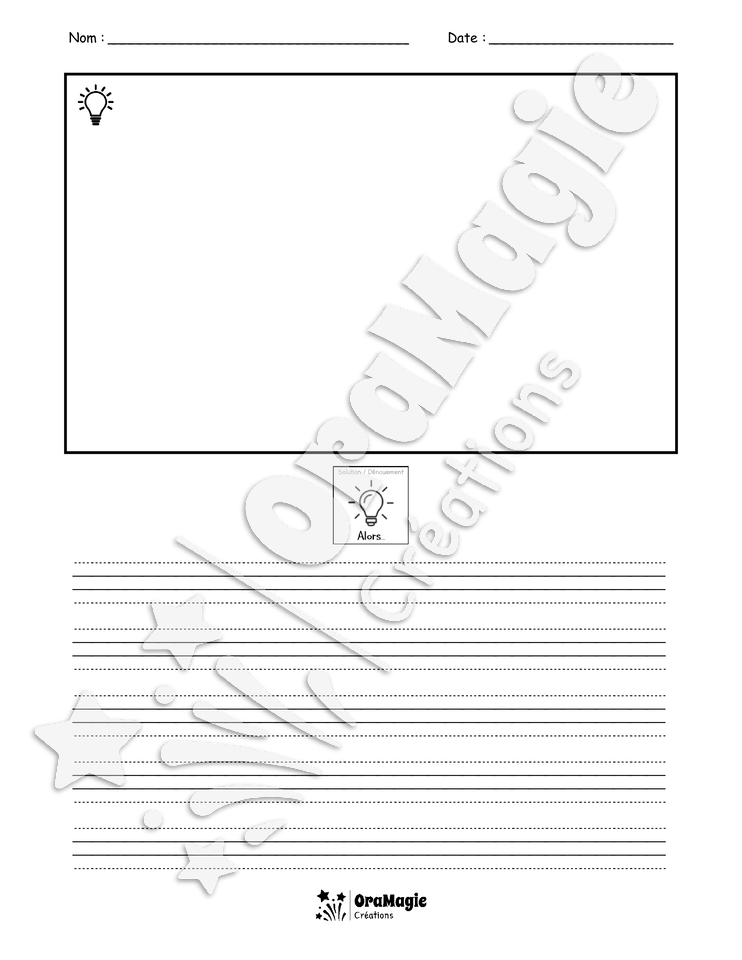 Feuille d'écriture mini récit