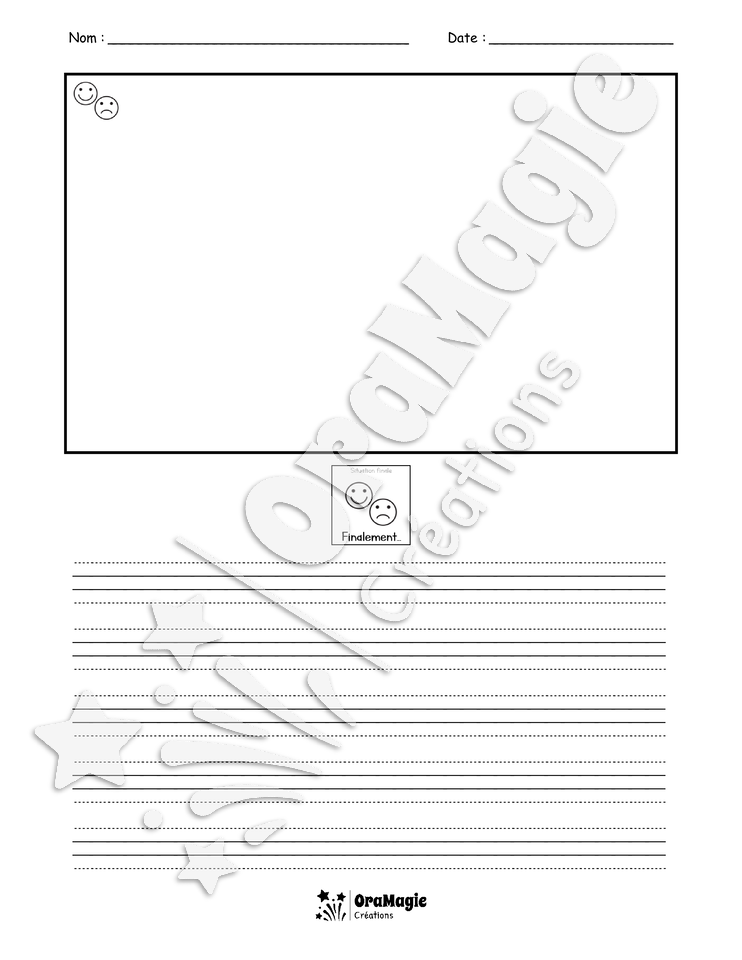 Feuille d'écriture mini récit