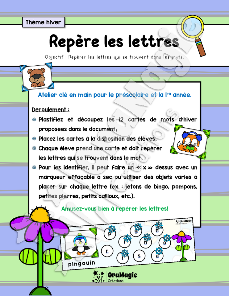 Repère les lettres - Mots d'hiver - Alphabet atelier préscolaire 1re - 2$.pdf