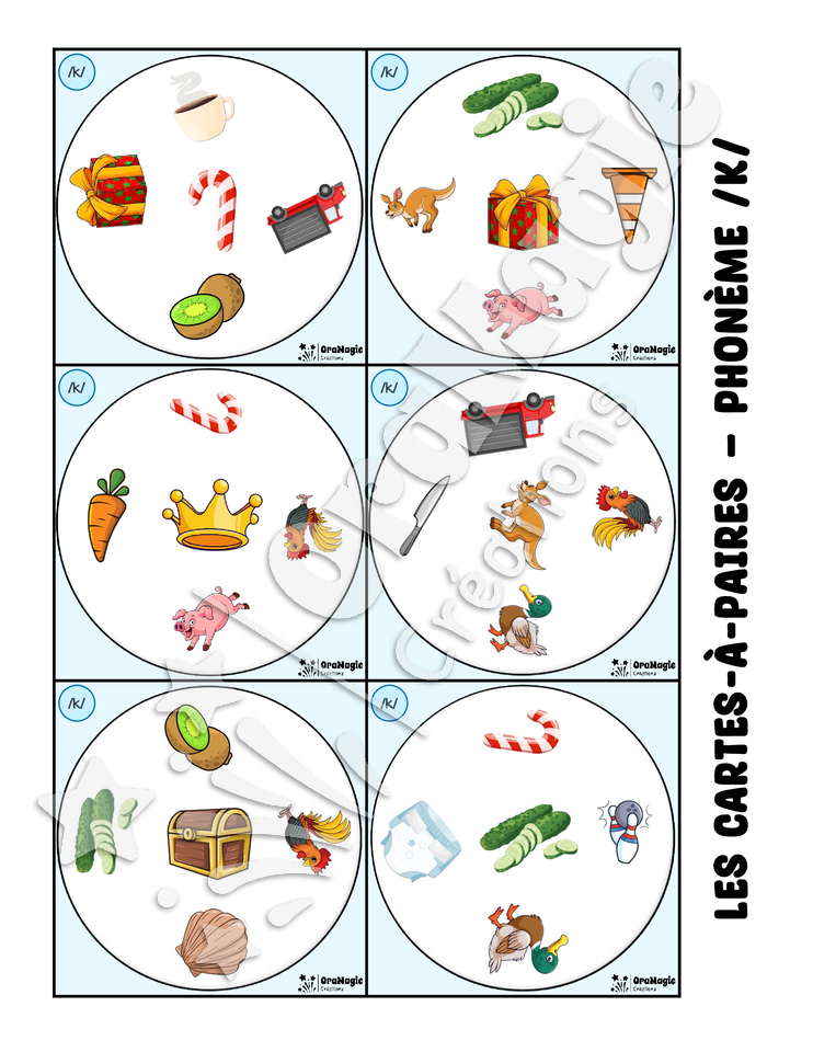 Les cartes-à-paires - Phonologie -k- initial