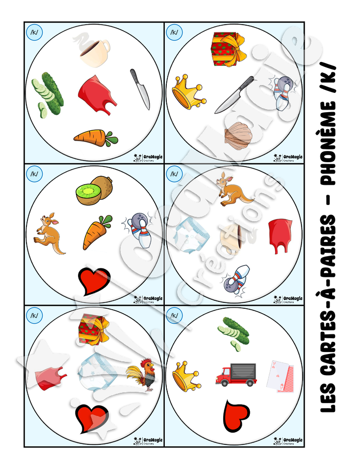 Les cartes-à-paires - Phonologie -k- initial