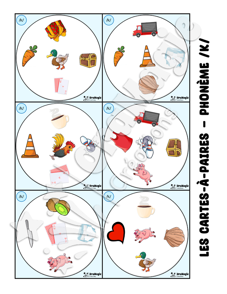 Les cartes-à-paires - Phonologie -k- initial