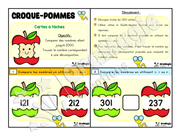 Cartes à tâches - Croque-pommes - 3e année - Comparaison nombres entiers 1 à 2000 - 6$.pdf