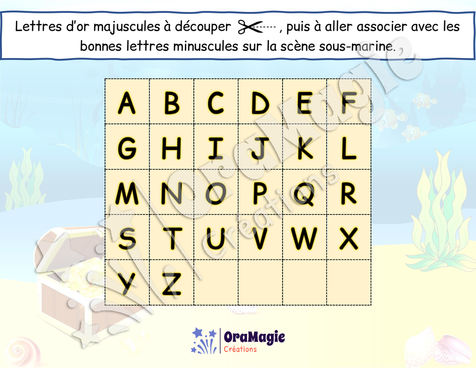 Les lettres d'or - Association majuscule et minuscule