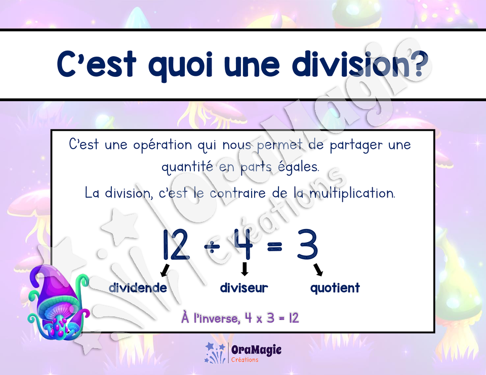 Divisions champignons - Jeu de divisions