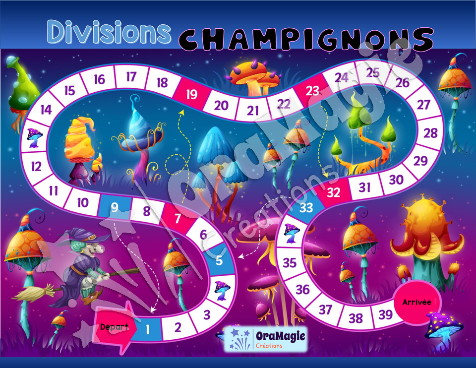Divisions champignons - Jeu de divisions