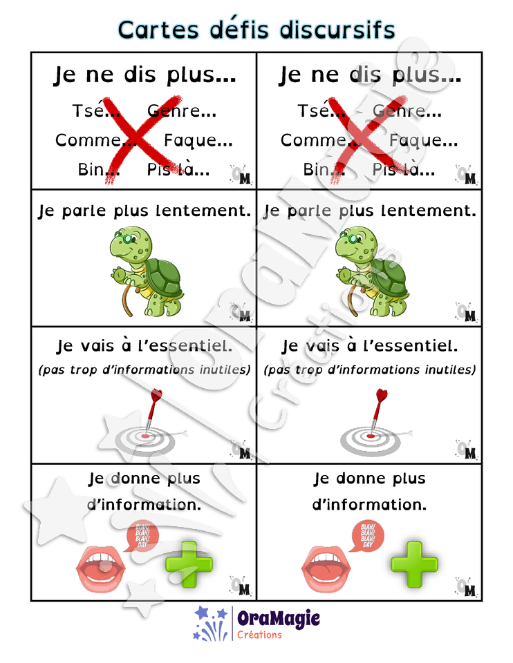Cartes défis discursifs