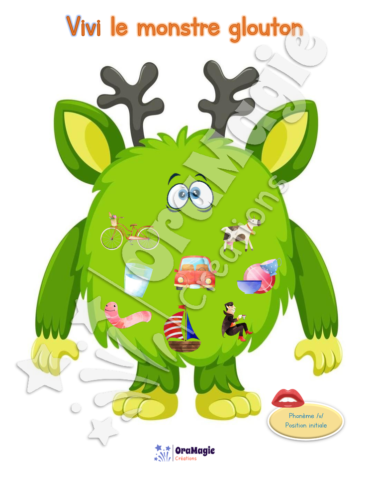 Vivi le monstre glouton du -v- 3 positions