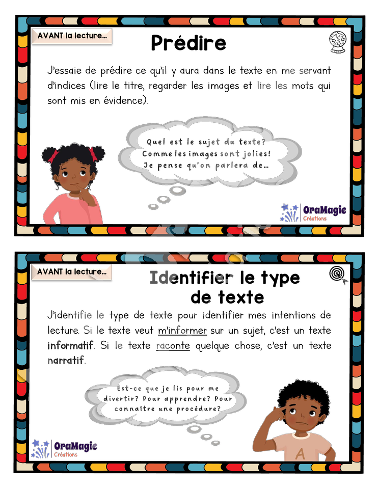 Mes stratégies de lecture - Affiches aide-mémoire