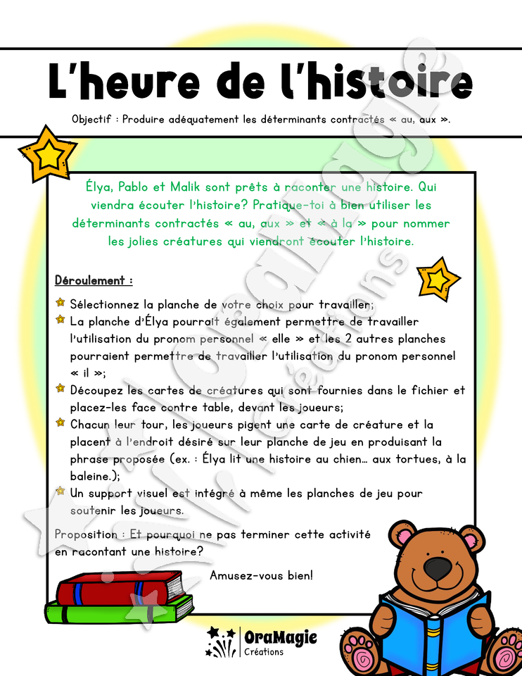 L'heure de l'histoire - Déterminants contractés au-aux-à la.pdf