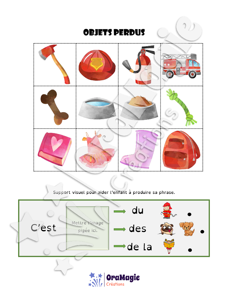 Objets perdus - Déterminant contracté -du-de la-des-