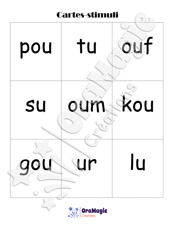 Confusions U-OU - Niveau 1 - Jeu de loto