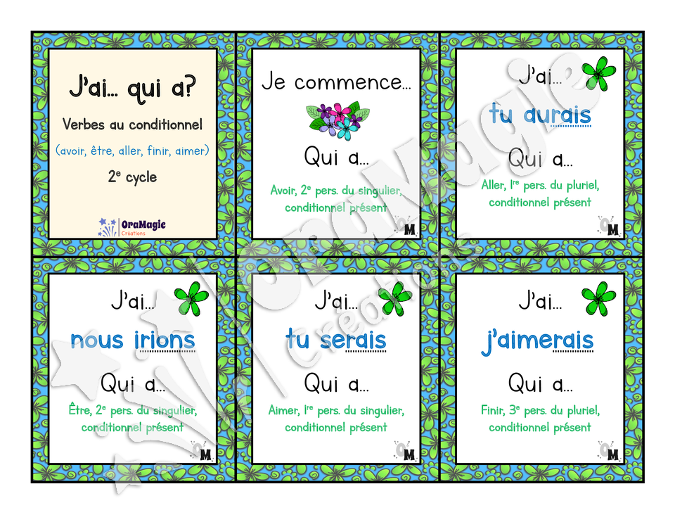 J'ai... qui a - Verbes conditionnel avoir, être, aller, finir, aimer - 2e cycle.pdf