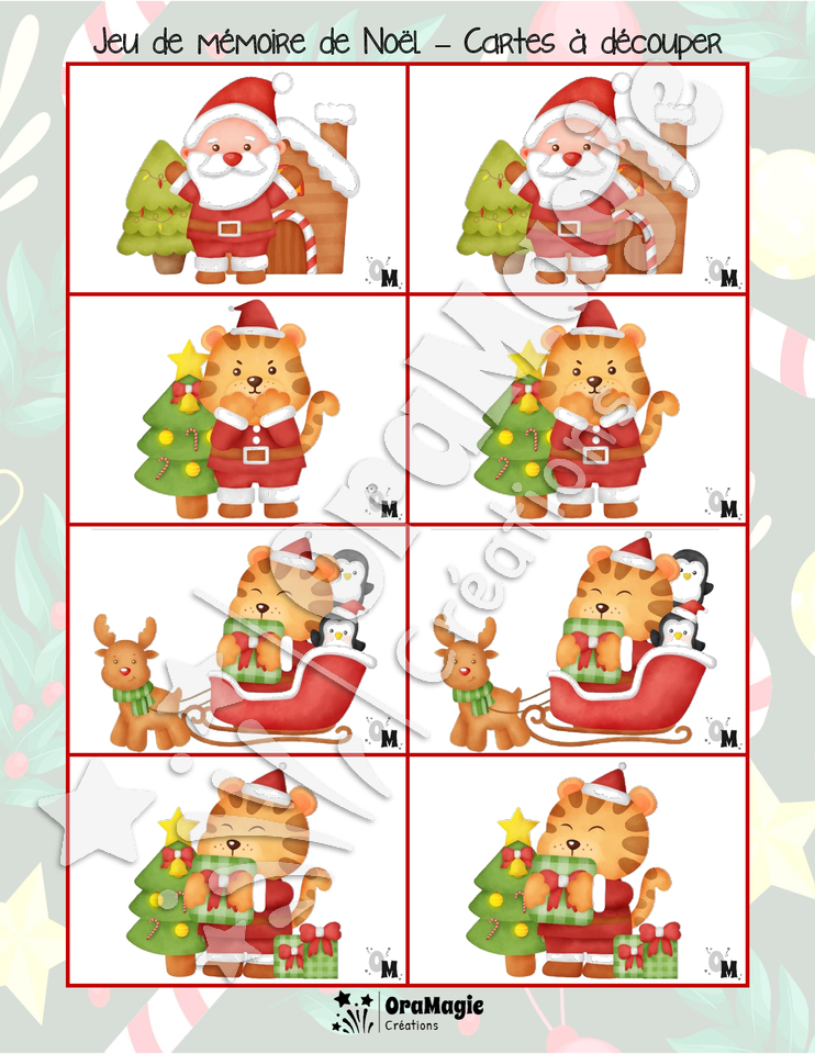 Jeu de mémoire de Noël