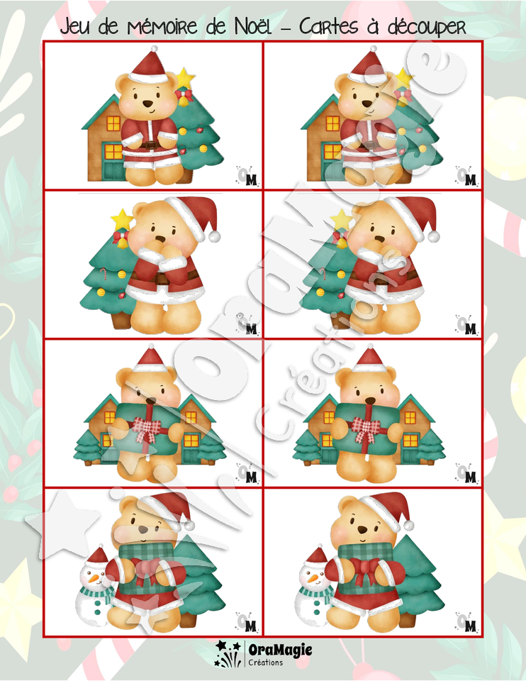 Jeu de mémoire de Noël