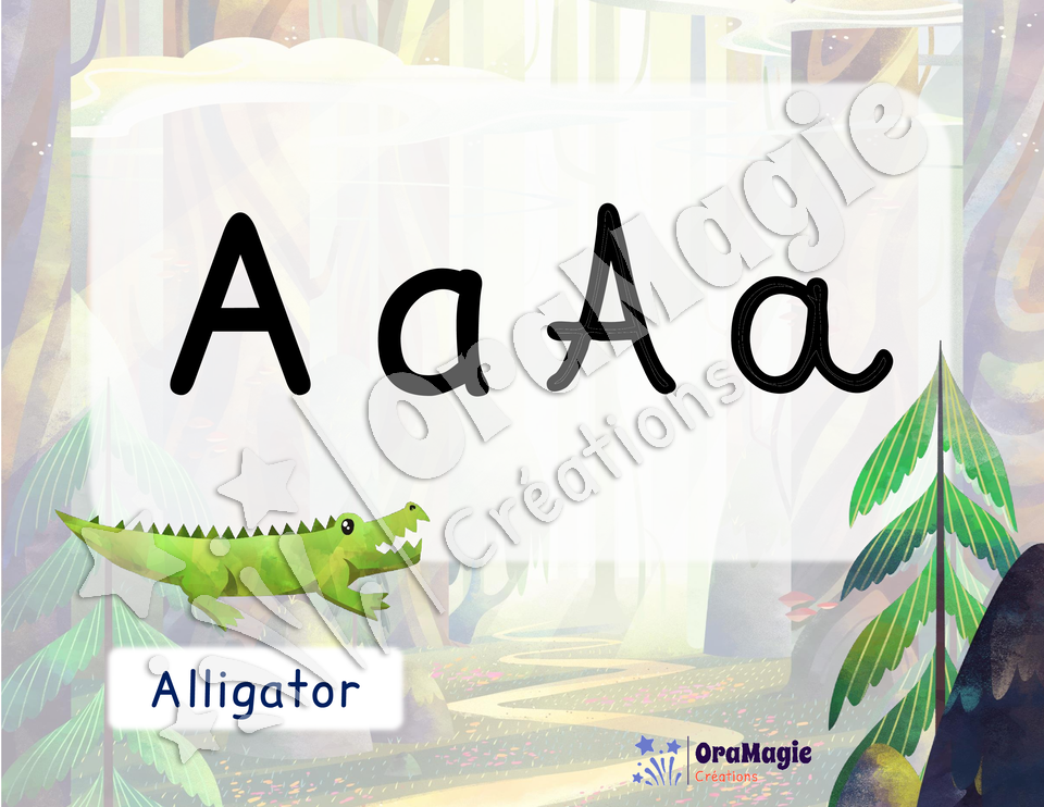Affiches alphabet - Forêt de conifères