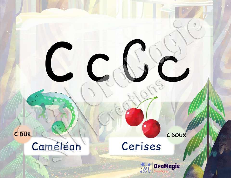 Affiches alphabet - Forêt de conifères