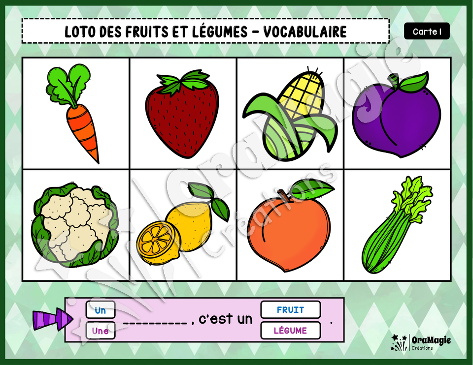 Loto des fruits et légumes