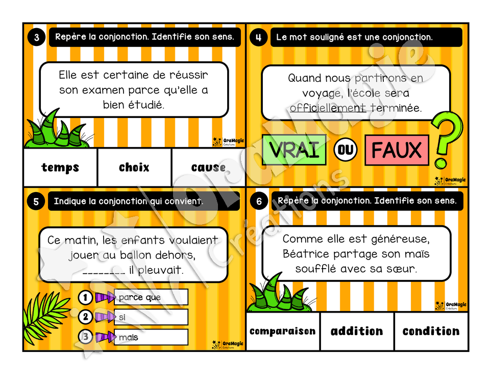 Cartes à tâches - Pro de la conjonction