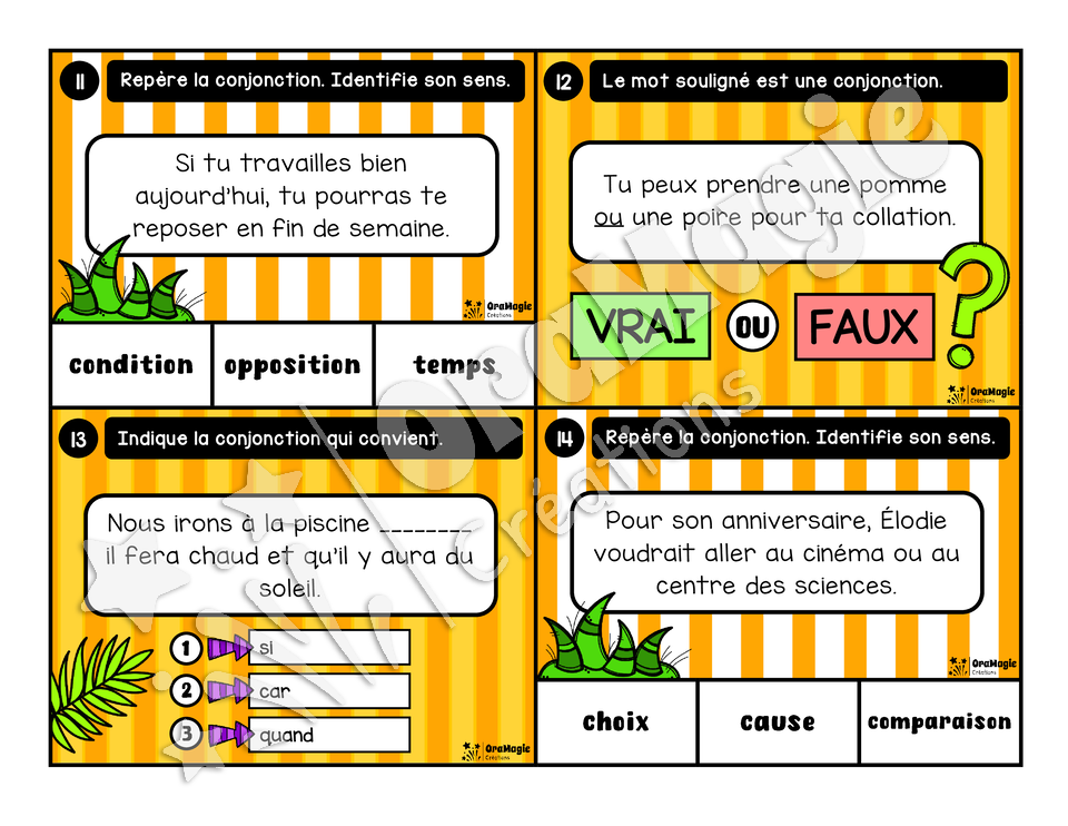 Cartes à tâches - Pro de la conjonction