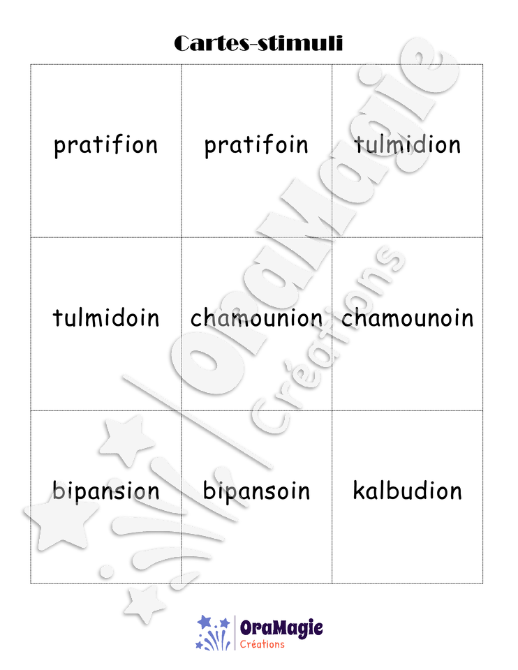Confusions OIN-ION - Niveau 4 - Jeu de loto