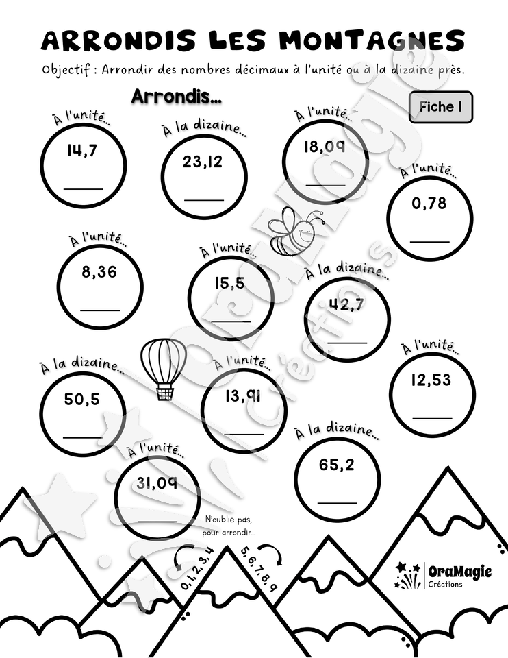 Arrondis les montagnes - Fiches repro - 3e année.pdf