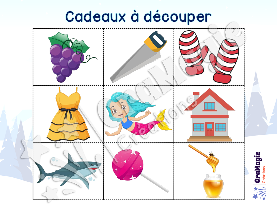 Des cadeaux pour les animaux - Identification du phonème initial