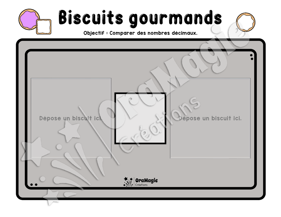 Biscuits gourmands - Comparaison de petits nombres décimaux