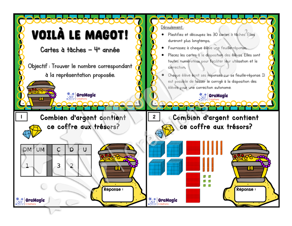 Cartes à tâches - Voilà le magot! - 4e année.pdf