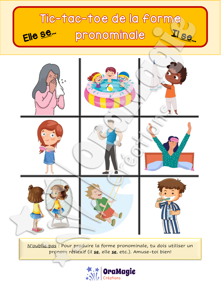 Tic-tac-toe de la forme pronominale