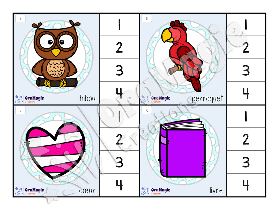 Cartes à tâches - Segmentation syllabique