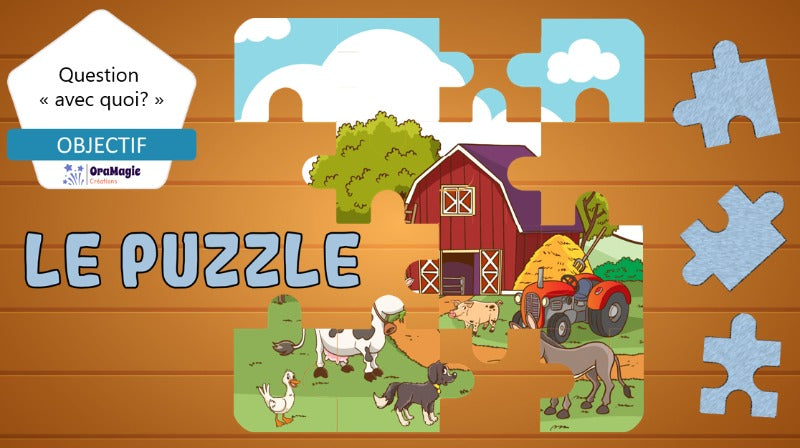 Puzzle de la ferme - Compréhension AVEC QUOI