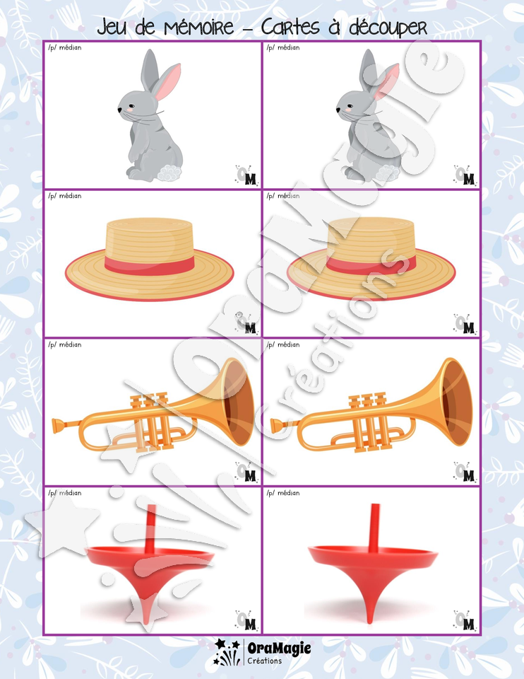 Jeu de mémoire - Phonème -p- position médiane