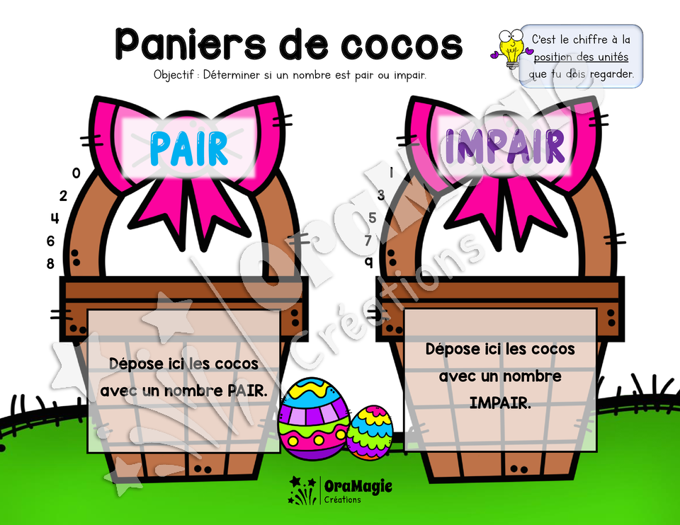 Paniers de cocos - Pair ou impair - 1-80