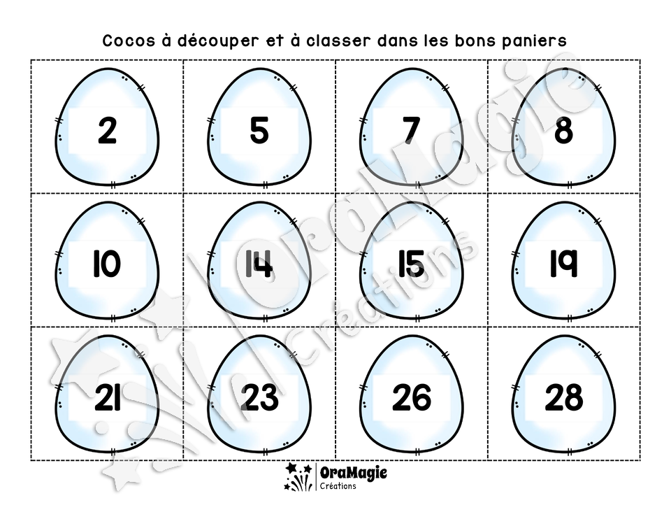 Paniers de cocos - Pair ou impair - 1-80