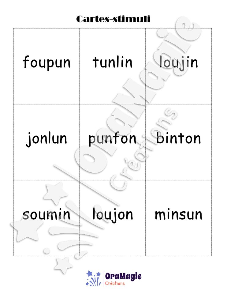 Confusions OU-ON-IN-UN - Niveau 3 - Jeu de loto
