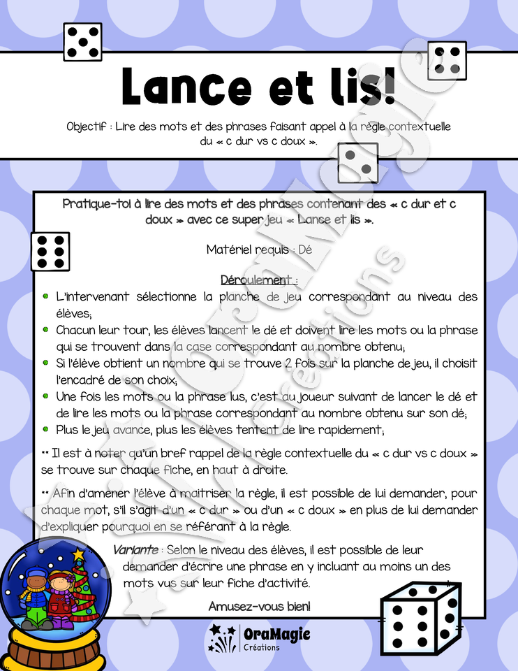 Lance et lis - Décodage de mots et phrases - Règle contextuelle c dur vs c doux - Langage écrit.pdf