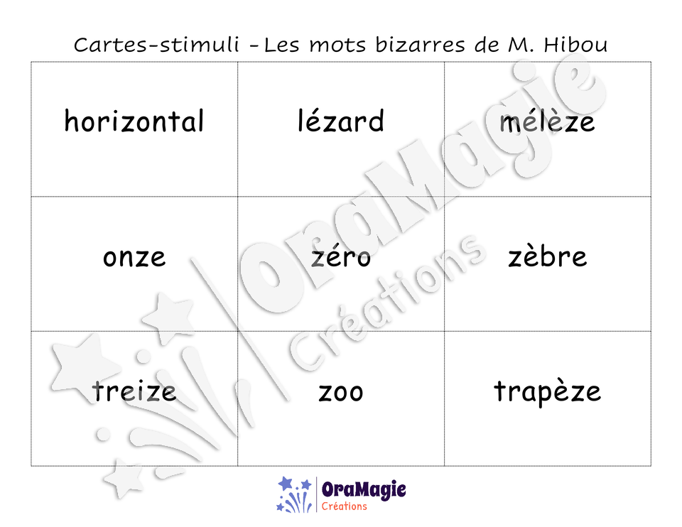Confusions S-Z - Niveau 5 - Les mots bizarres de Monsieur Hibou