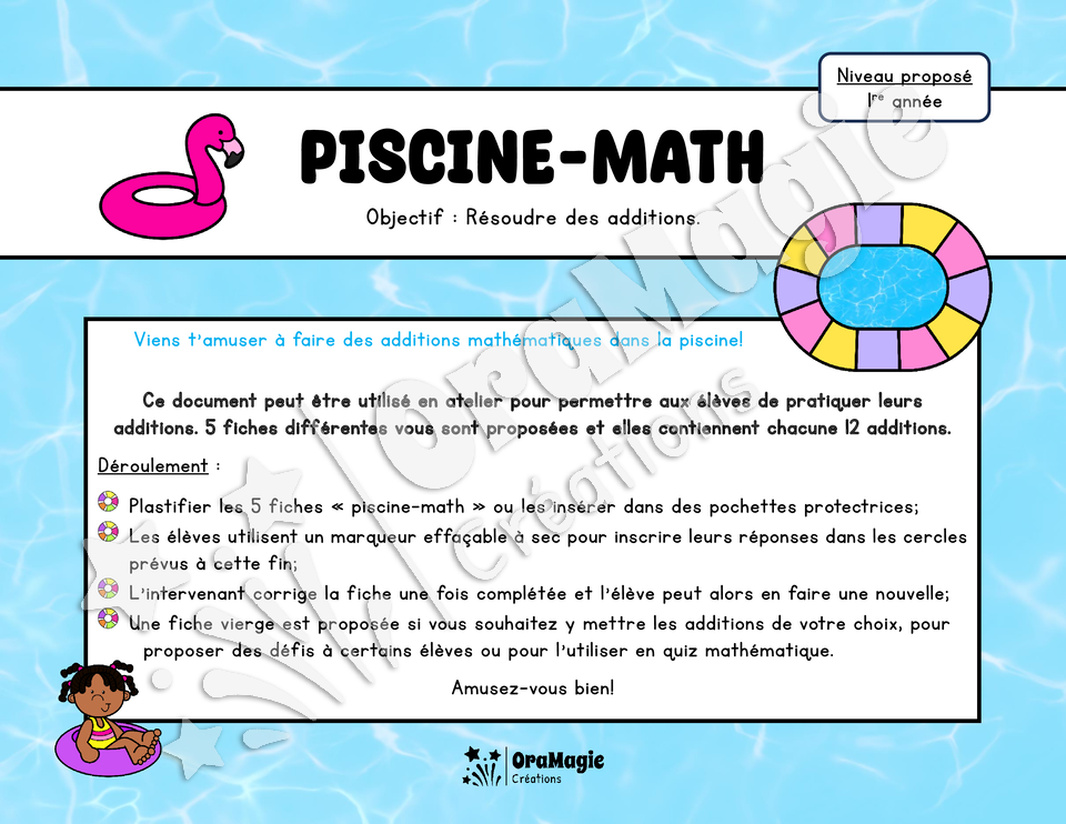 Piscine-math - Additions 1 à 10 - 1re année.pdf