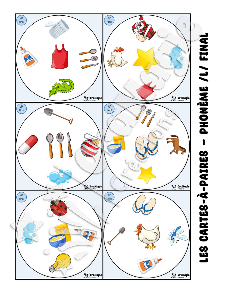 Les cartes-à-paires - Phonologie -l- final