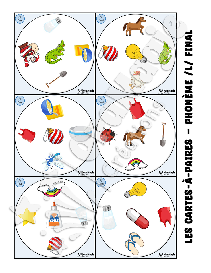 Les cartes-à-paires - Phonologie -l- final